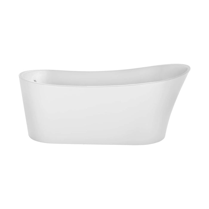 Empava 67" Freestanding Soaking Tub with Left Drain in White