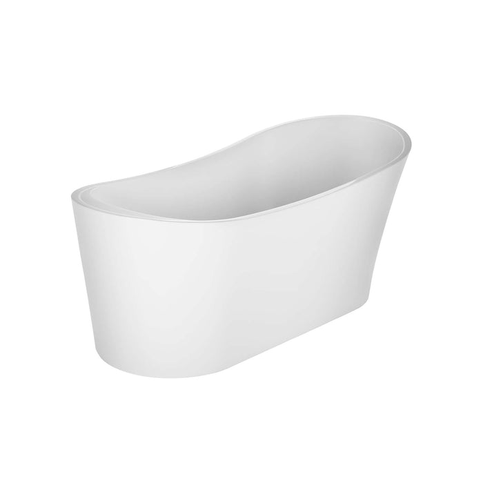 Empava 67" Freestanding Soaking Tub with Left Drain in White