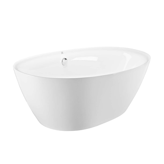 Empava 71" Freestanding Soaking Tub with Center Drain in White