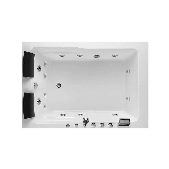 71" Alcove Whirlpool 2-Person Right Drain Bathtub in White