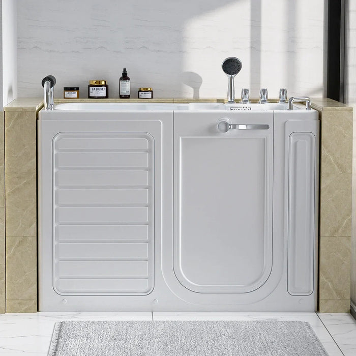 Empava 54" Alcove Soaking Walk-in Tub with Right Drain in White