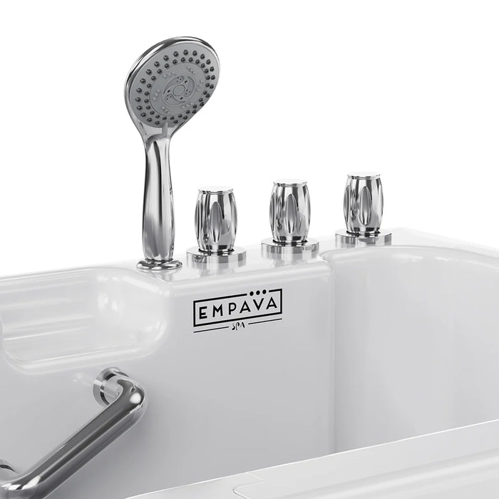 Empava 54" Alcove Soaking Walk-in Tub with Right Drain in White