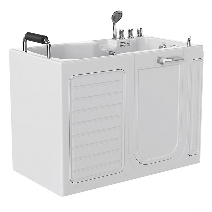 Empava 54" Alcove Soaking Walk-in Tub with Right Drain in White