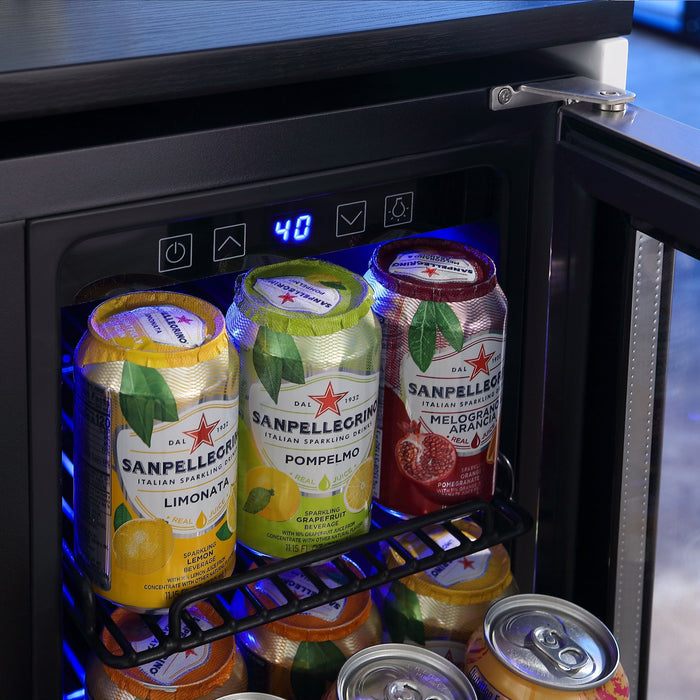 Empava 24-inch Dual Zone Wine and Beer Fridge Beverage Cooler in Stainless Steel