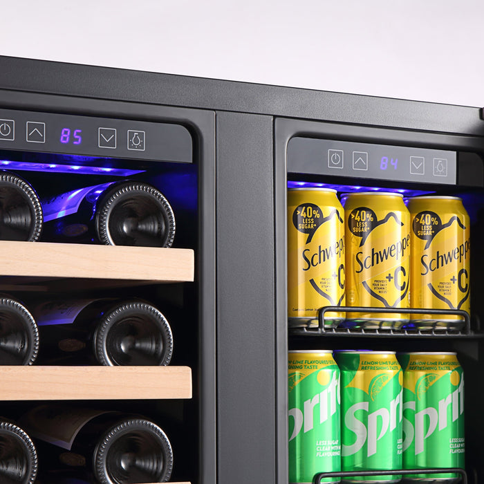 Empava 24-inch Dual Zone Wine and Beer Fridge Beverage Cooler in Stainless Steel