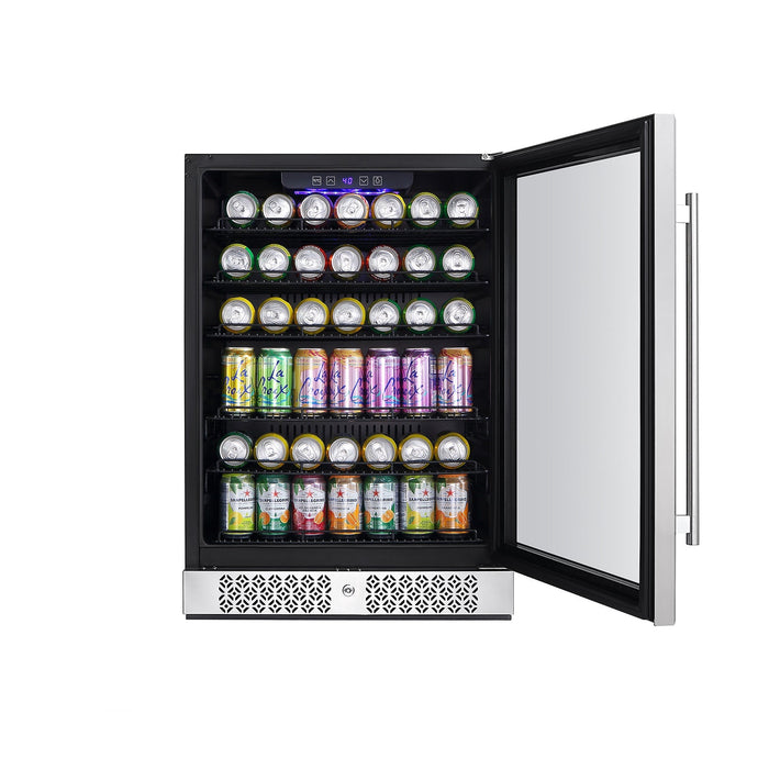 Empava 24-inch Freestanding and Under-Counter Beverage Fridge in Stainless Steel