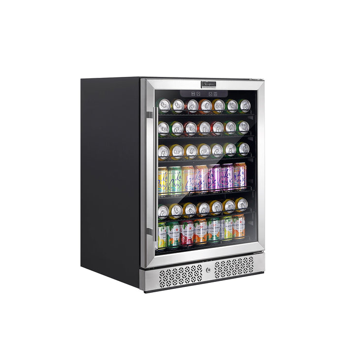 Empava 24-inch Freestanding and Under-Counter Beverage Fridge in Stainless Steel