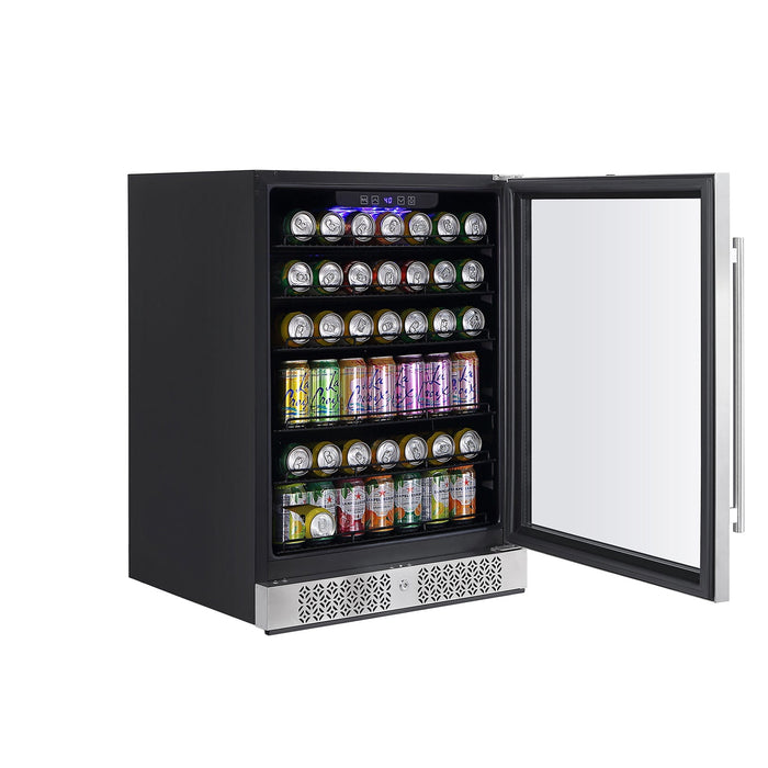 Empava 24-inch Freestanding and Under-Counter Beverage Fridge in Stainless Steel