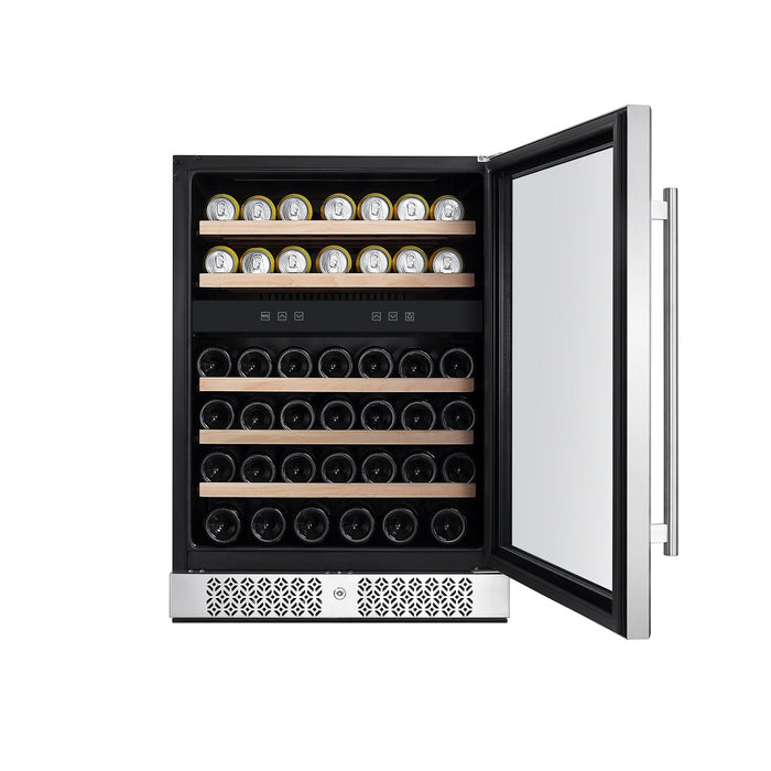 Empava 24-Inch Dual Zone Wine and Beverage Cooler in Stainless Steel