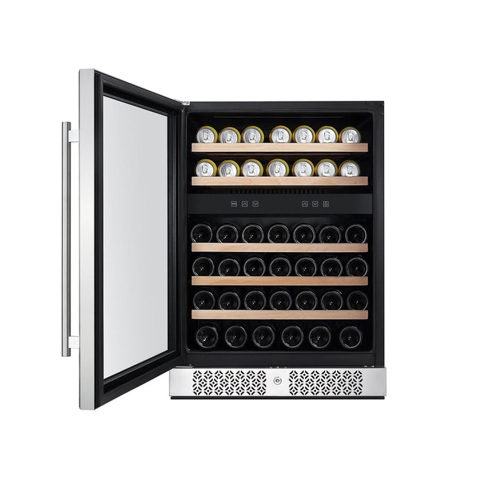 Empava 24-Inch Dual Zone Wine and Beverage Cooler in Stainless Steel