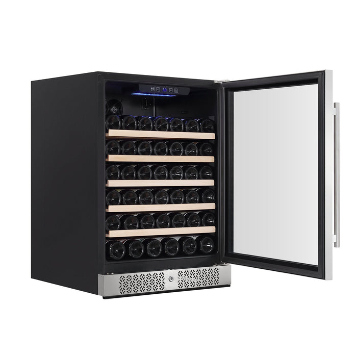 Empava 24-Inch Wine Cooler Refrigerator for 52 Bottles in Stainless Steel