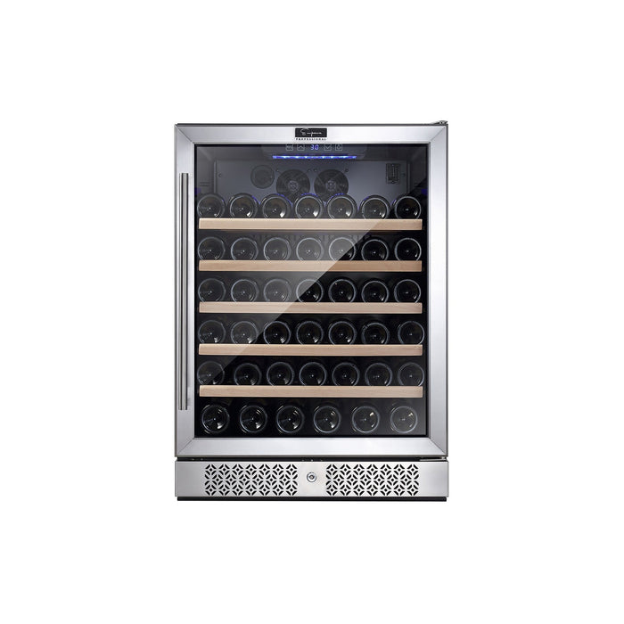Empava 24-Inch Wine Cooler Refrigerator for 52 Bottles in Stainless Steel