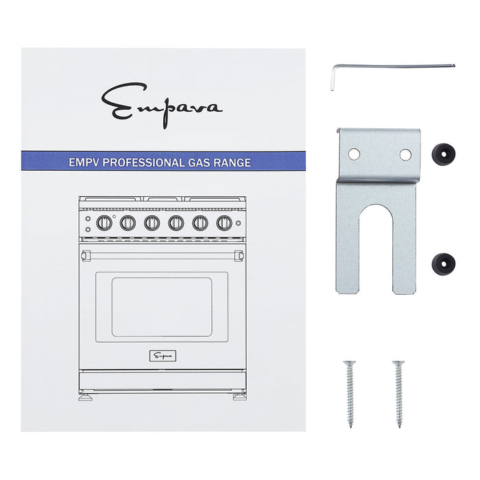 Empava 30-inch Pro-Style Slide-In Single Oven Gas Range in Stainless Steel