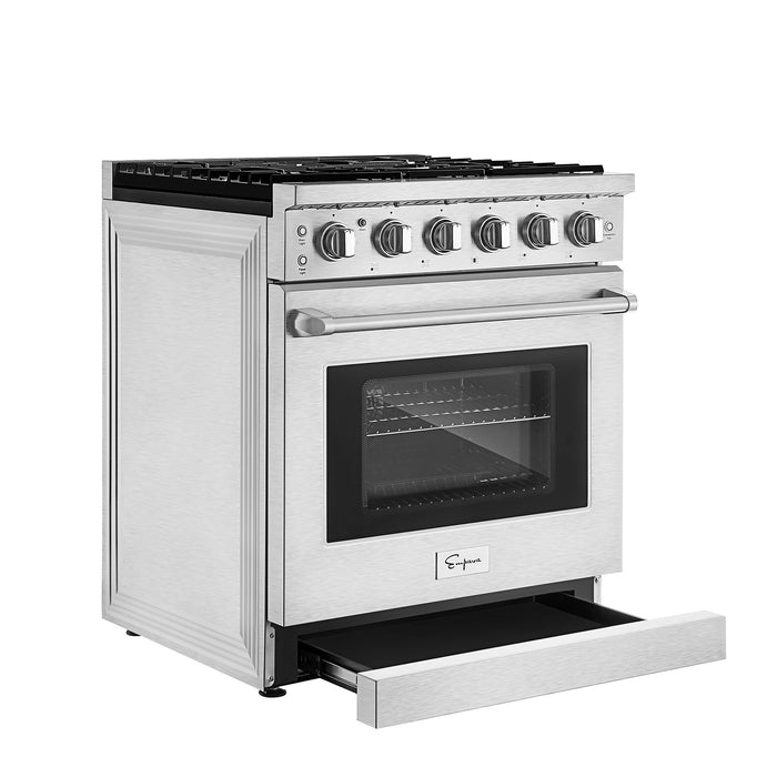 Empava 30-inch Pro-Style Slide-In Single Oven Gas Range in Stainless Steel