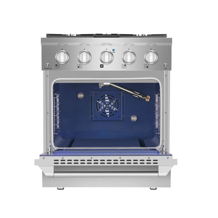 Empava 30-inch Pro-Style Slide-In Single Oven Gas Range in Stainless Steel