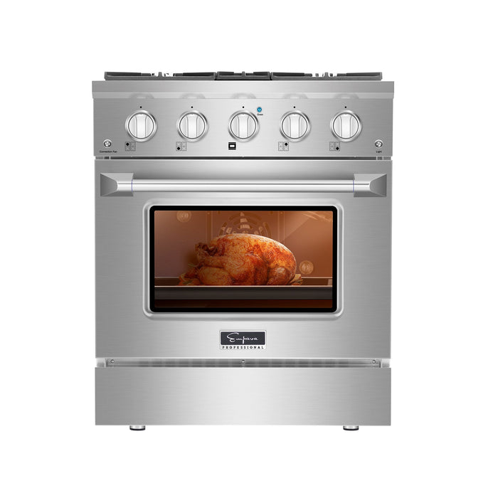 Empava 30-inch Pro-Style Slide-In Single Oven Gas Range in Stainless Steel