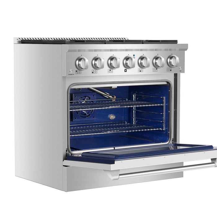 Empava 36-inch Pro-Style Slide-In Single Oven Gas Range in Stainless Steel