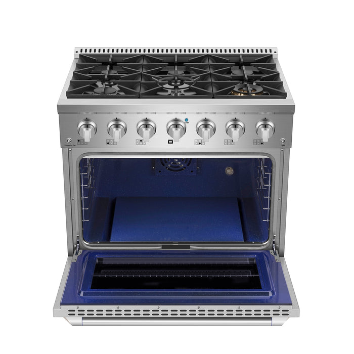 Empava 36-inch Pro-Style Slide-In Single Oven Gas Range in Stainless Steel