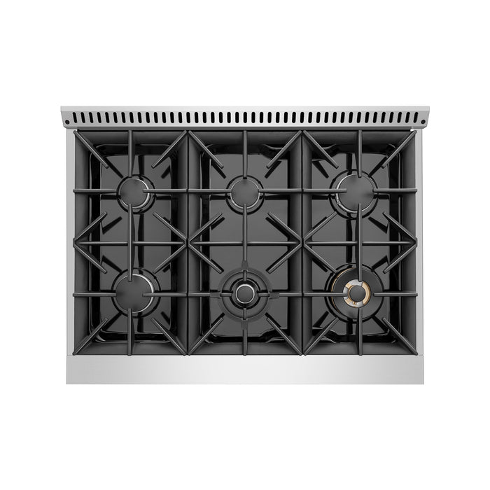 Empava 36-inch Pro-Style Slide-In Single Oven Gas Range in Stainless Steel