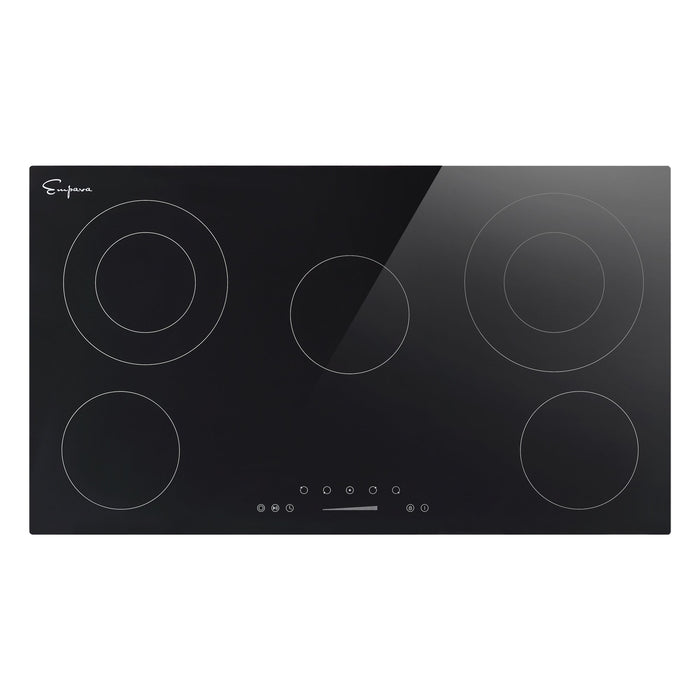 Empava 36 Inch Black Electric Radiant Cooktop in Black