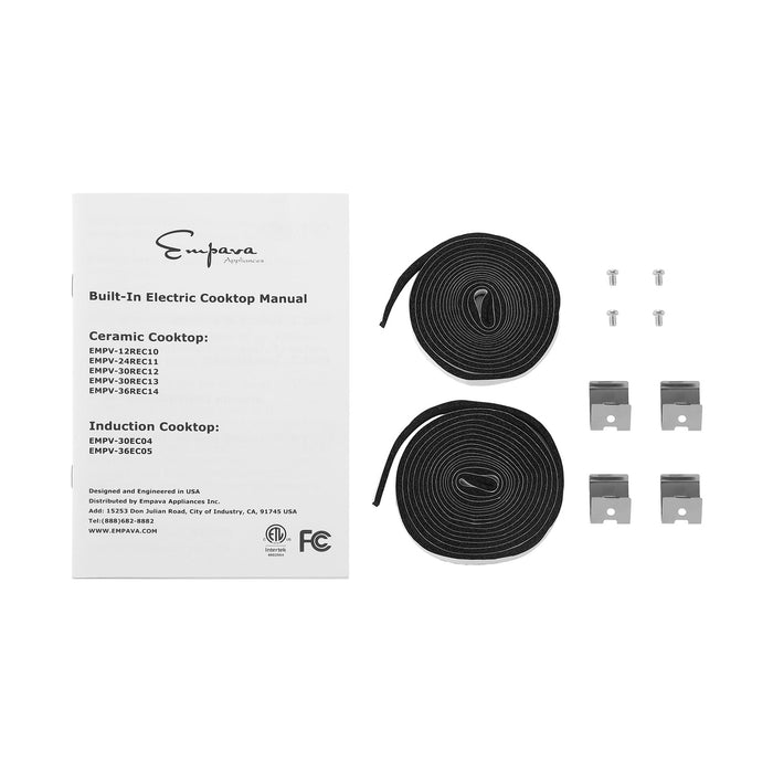 Empava 36 Inch Black Electric Radiant Cooktop in Black