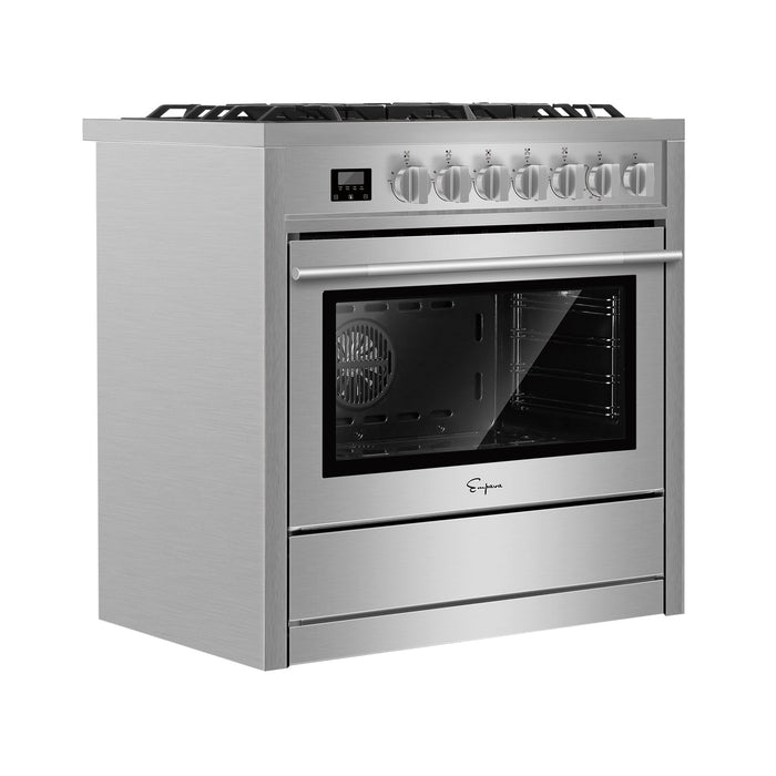 Empava 36-Inch Freestanding Gas Range with Cooktop and Oven in Stainless Steel