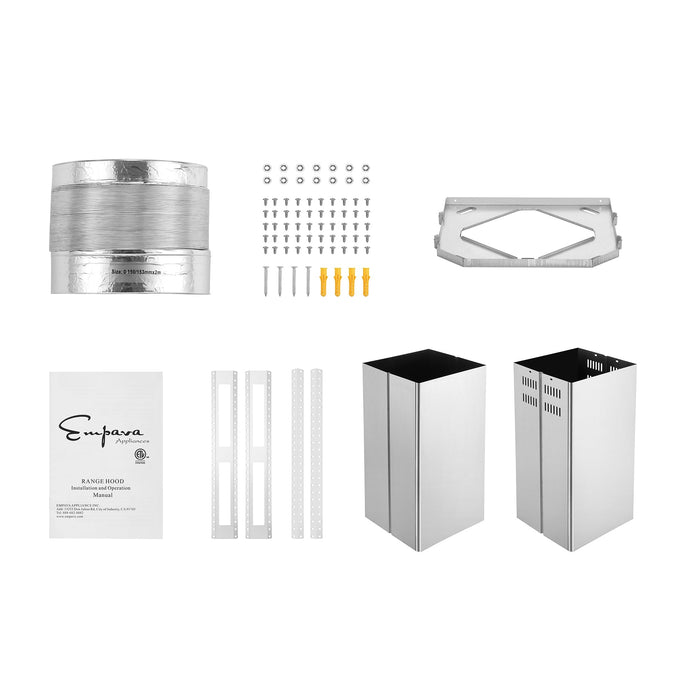 Empava 36-inch 400 CFM Kitchen Island Wall-Mount Ducted Range Hood in Stainless Steel
