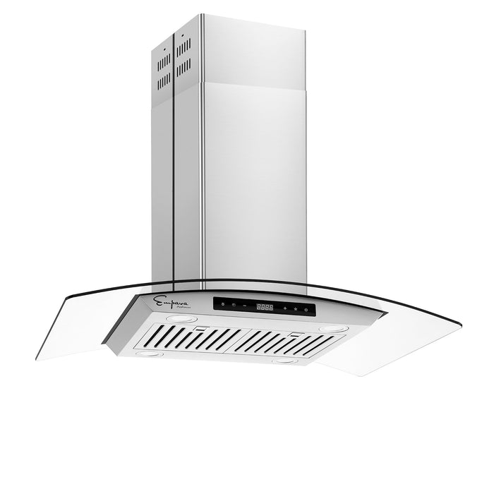 Empava 36-inch 400 CFM Kitchen Island Wall-Mount Ducted Range Hood in Stainless Steel