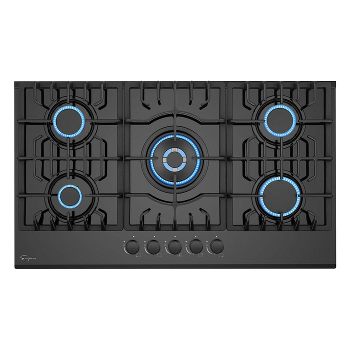 Empava 36-inch Built-in Gas Cooktop in Black