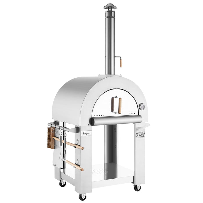 Empava Outdoor Wood-Fired Pizza Oven in Stainless Steel