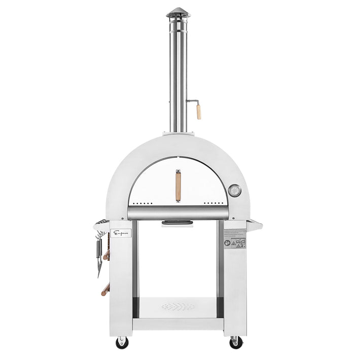 Empava Outdoor Wood-Fired Pizza Oven in Stainless Steel