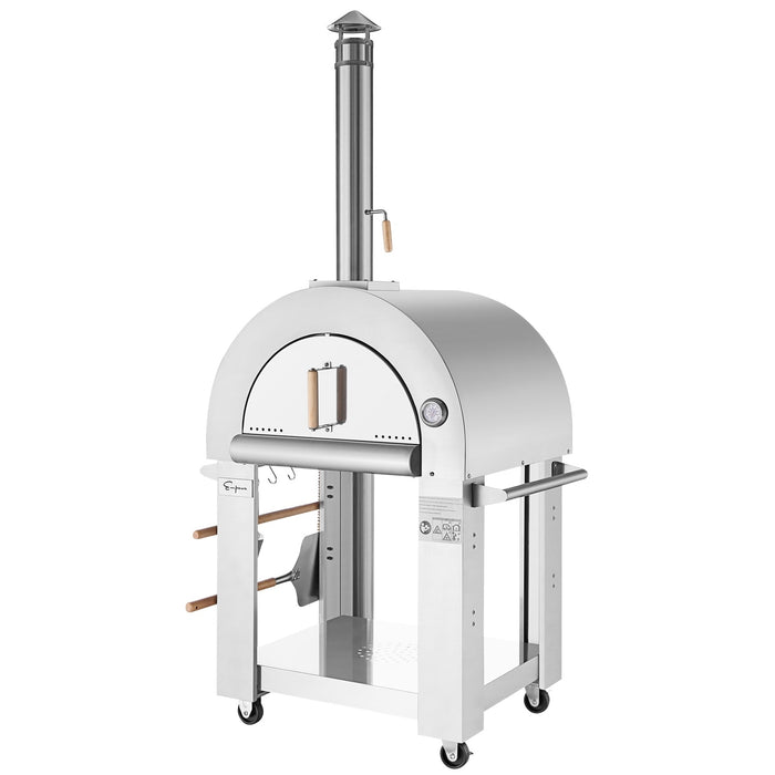 Empava Outdoor Wood-Fired Pizza Oven in Stainless Steel