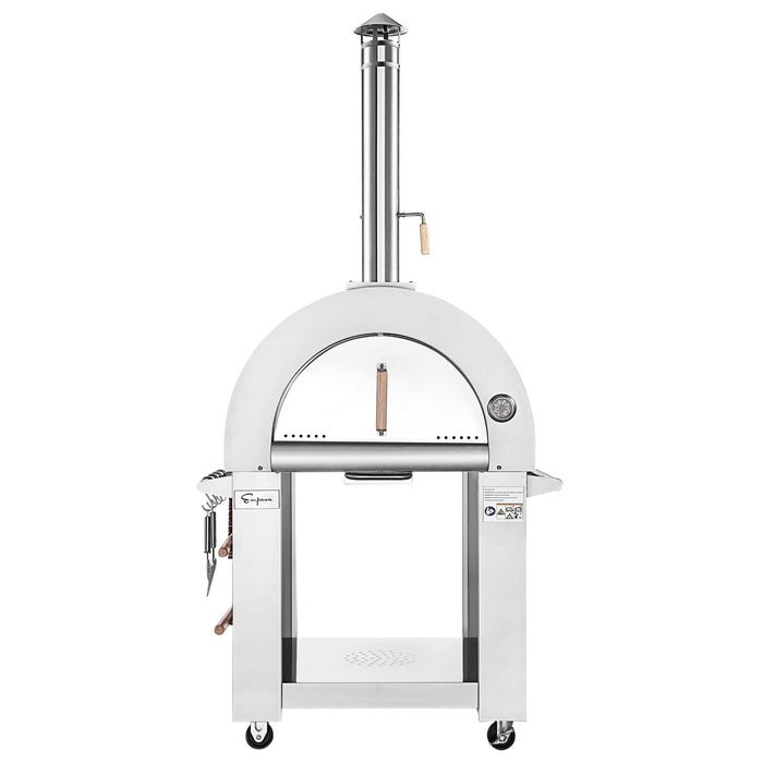 Empava Outdoor Wood-Fired Pizza Oven in Stainless Steel