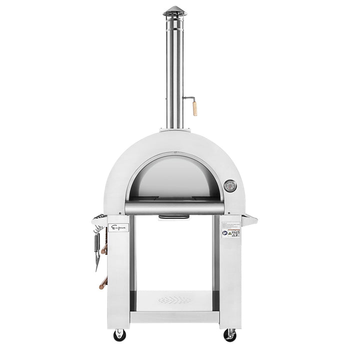 Empava Outdoor Wood-Fired Pizza Oven in Stainless Steel