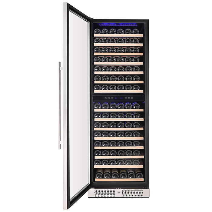 Empava 70-inch Tall Dual Zone Wine Cooler in Stainless Steel