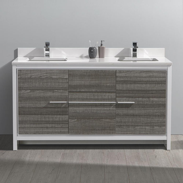 Fresca Allier Rio 60" Double Sink Modern Bathroom Cabinet w/ Top & Sinks