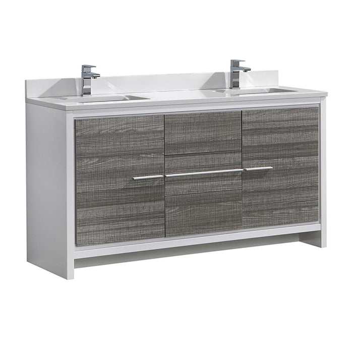 Fresca Allier Rio 60" Double Sink Modern Bathroom Cabinet w/ Top & Sinks