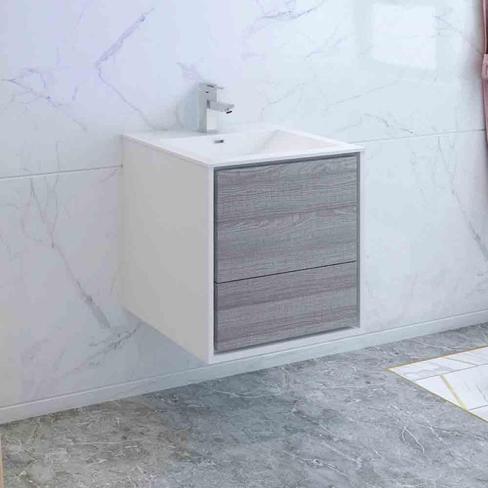 Fresca Catania 24" Wall Hung Modern Bathroom Cabinet w/ Integrated Sink