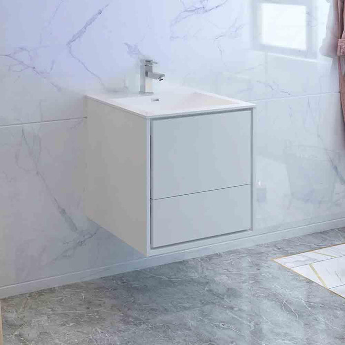 Fresca Catania 24" Wall Hung Modern Bathroom Cabinet w/ Integrated Sink