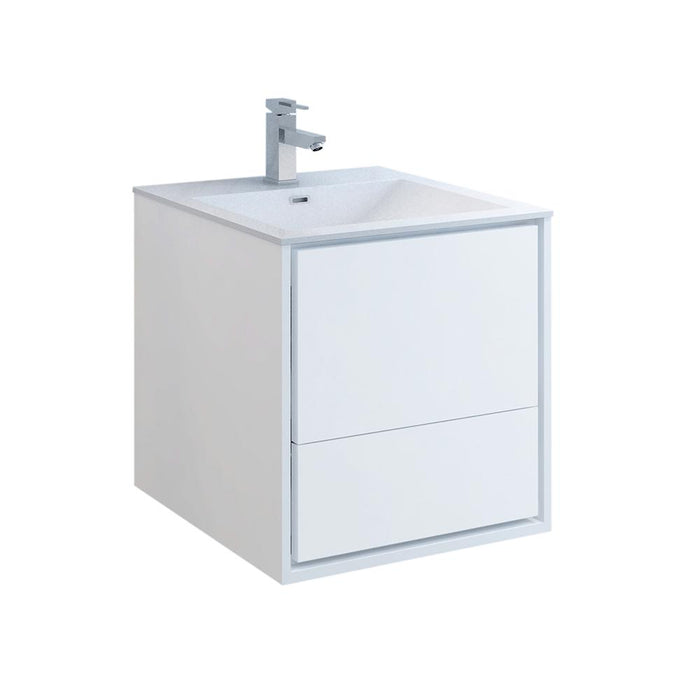 Fresca Catania 24" Wall Hung Modern Bathroom Cabinet w/ Integrated Sink