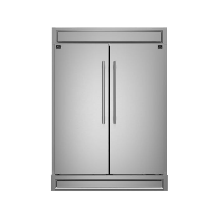 Forno Maderno 2-28 " Wide Units with Decorative Trim - 84" High Convertible Refrigerator/Freezer, 27.2 cu.ft in Stainless Steel