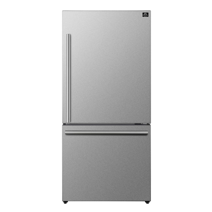 Forno Milano Espresso 31" Stainless 17.2 cu. ft. Right Swing Bottom Freezer Refrigerator in Stainless Steel