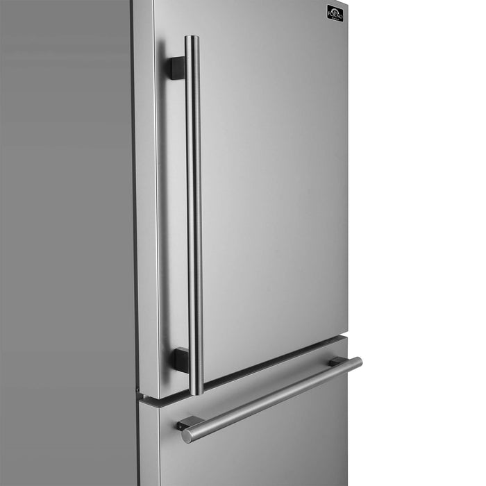 Forno Milano Espresso 31" Stainless 17.2 cu. ft. Right Swing Bottom Freezer Refrigerator in Stainless Steel