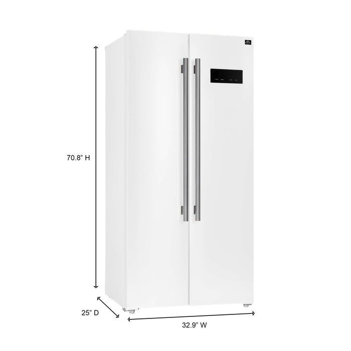 Forno Salerno Espresso 33" Side-by-Side 15.6 cu. ft White Refrigerator