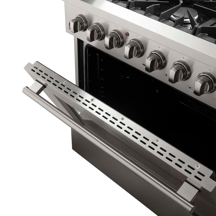 Forno Galiano 36" Freestanding Dual Fuel Range in Stainless Steel