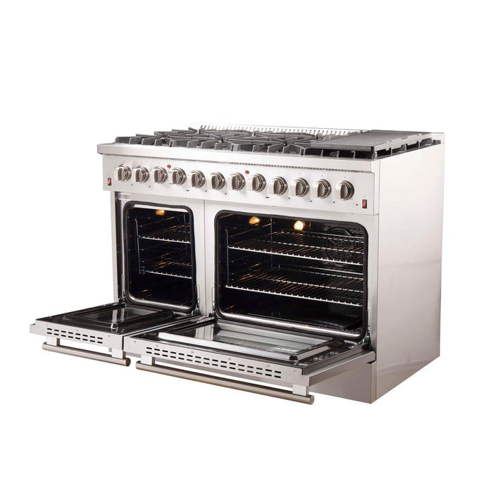 Forno Galiano 48" Freestanding Dual Fuel Range in Stainless Steel