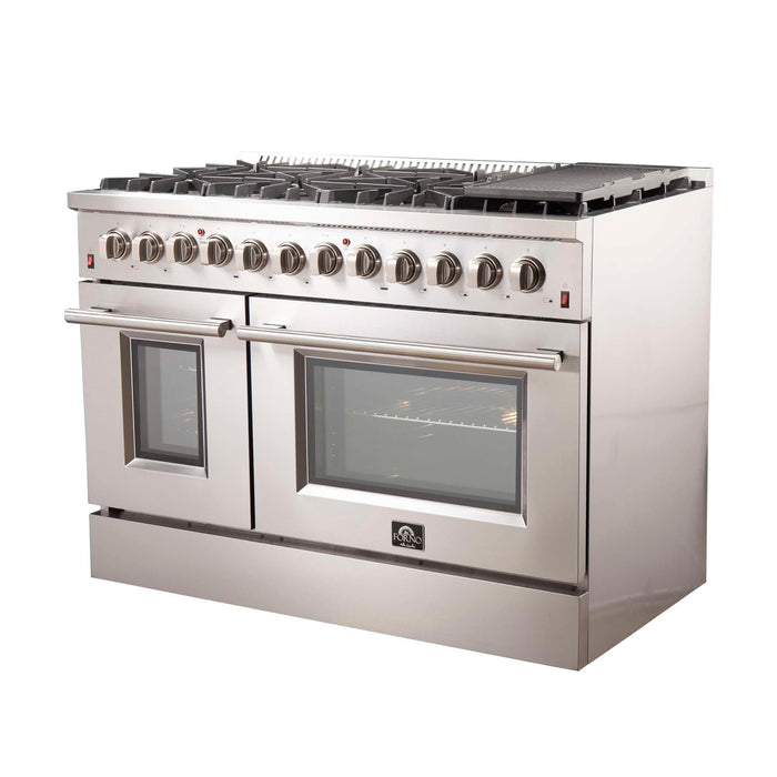 Forno Galiano 48" Freestanding Dual Fuel Range in Stainless Steel