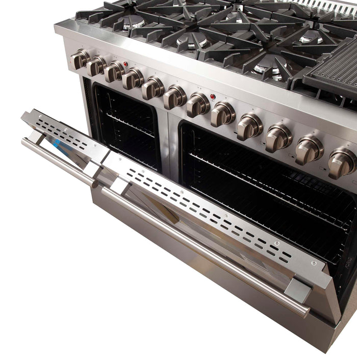 Forno Galiano 48" Freestanding Dual Fuel Range in Stainless Steel