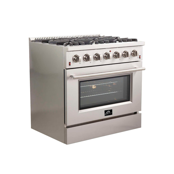 Forno Galiano 36" Freestanding Gas Range in Stainless Steel