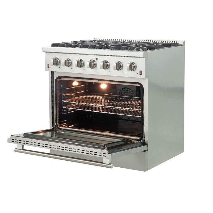 Forno Galiano 36" Freestanding Gas Range in Stainless Steel